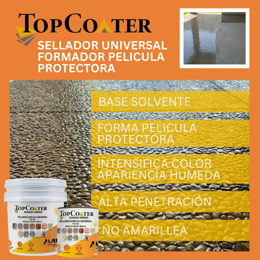 TopCoater Sellador Acrílico Acabado Húmedo Base Solvente
