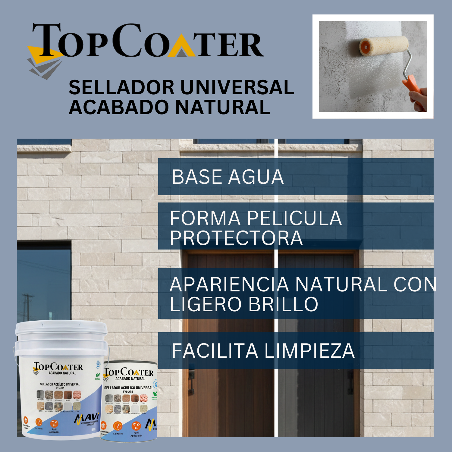TopCoater Sellador Acrílico Acabado Natural Base Agua