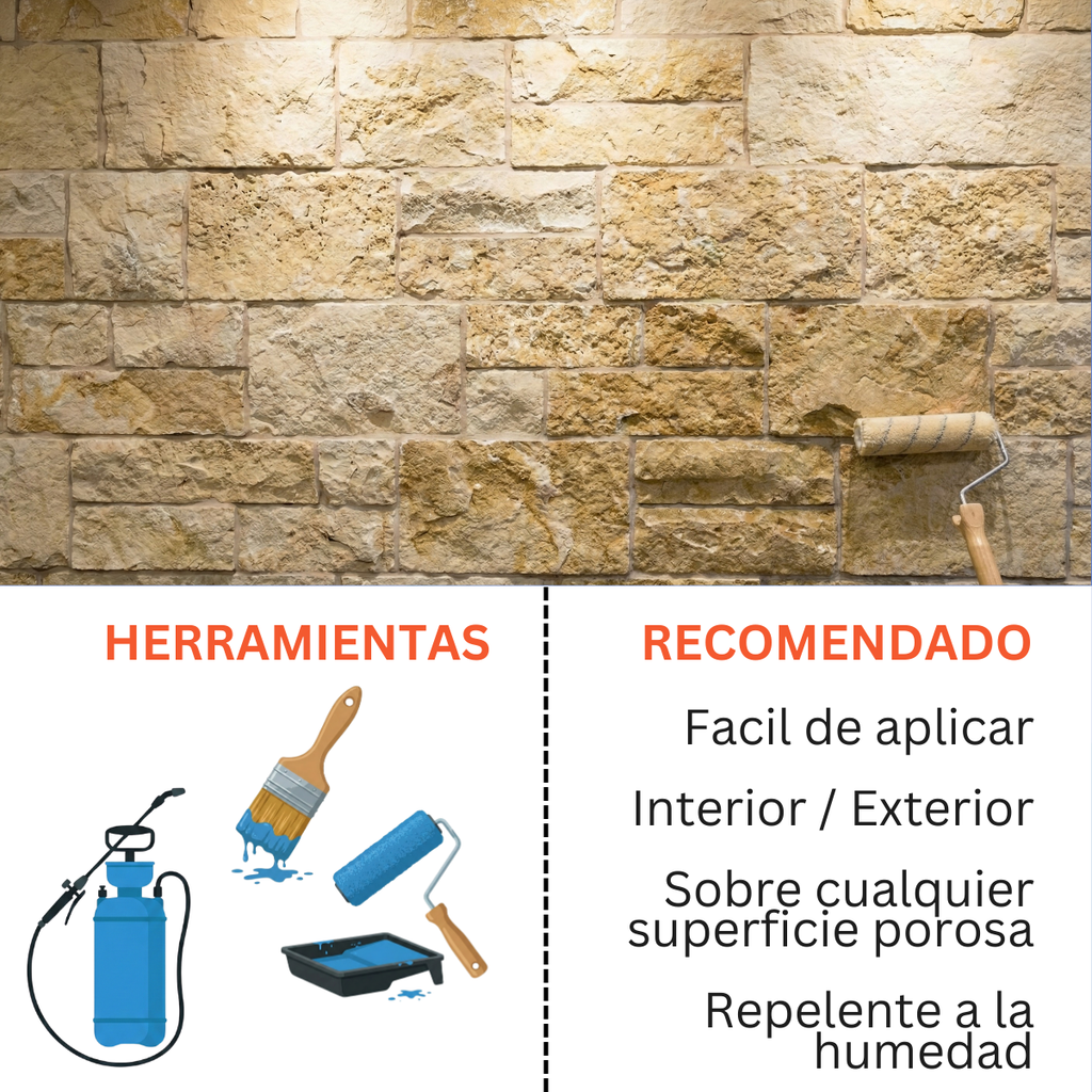Sellador hidrofugante Repelente al Agua - Para superficies porosas