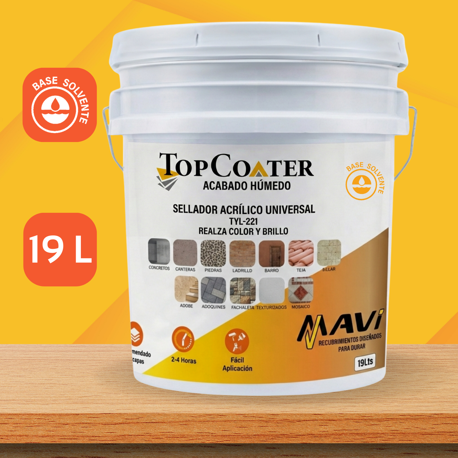 TopCoater Sellador Acrílico Acabado Húmedo Base Solvente