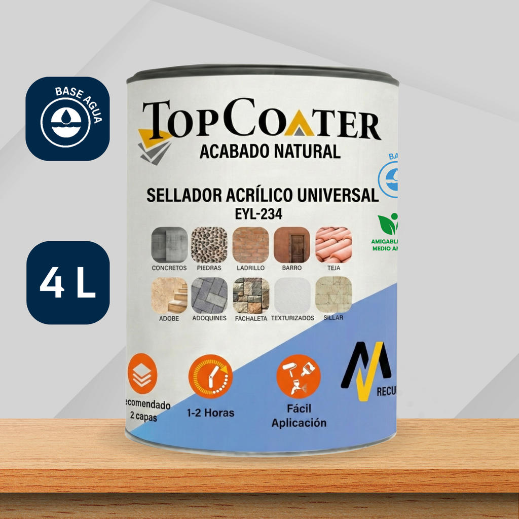 TopCoater Sellador Acrílico Acabado Natural Base Agua